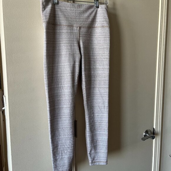 Athleta High Rise Jacquard Chaturanga Textured Leggings Grey Size Medium - Picture 9 of 14